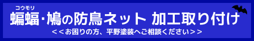 蝙蝠・鳩の防鳥ネット